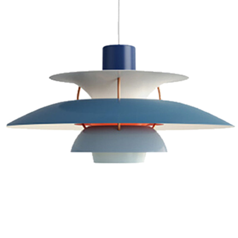 Metal Flying��Saucer Hanging Light 1 Light Nordic Style Hanging Lamp for Restaurant Blue Clearhalo 'Ceiling Lights' 'Modern Pendants' 'Modern' 'Pendant Lights' 'Pendants' Lighting' 2588585