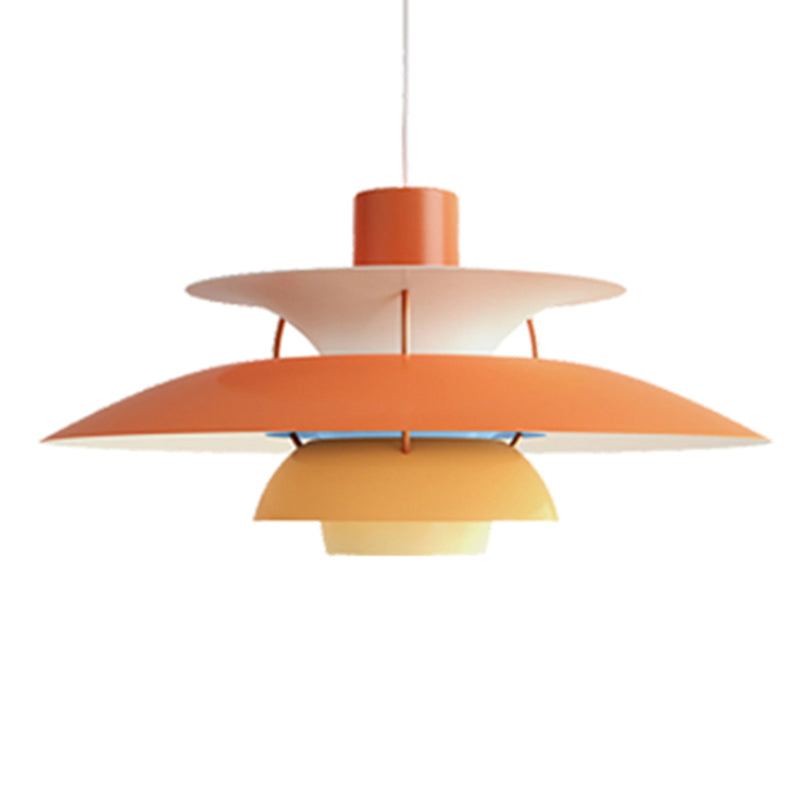 Metal Flying��Saucer Hanging Light 1 Light Nordic Style Hanging Lamp for Restaurant Orange Clearhalo 'Ceiling Lights' 'Modern Pendants' 'Modern' 'Pendant Lights' 'Pendants' Lighting' 2588587