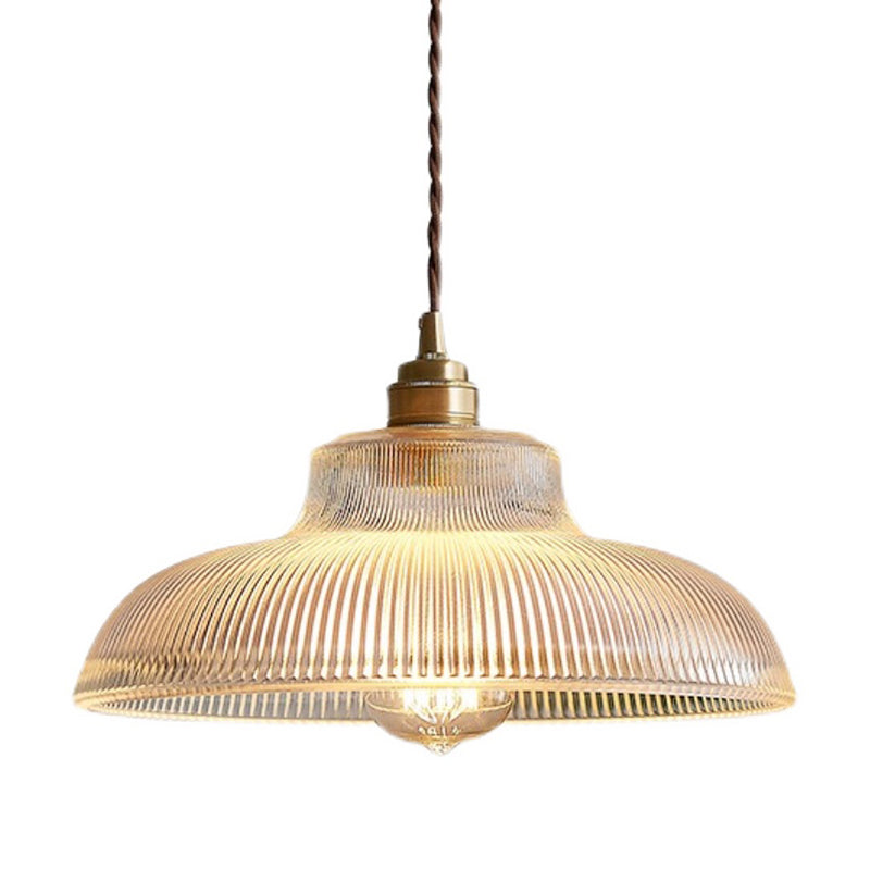 Retro Industrial 1 Light Pendant Prismatic Glass Dome Pendant Lighting for Living Room Clearhalo 'Ceiling Lights' 'Glass shade' 'Glass' 'Industrial Pendants' 'Industrial' 'Middle Century Pendants' 'Pendant Lights' 'Pendants' 'Tiffany' Lighting' 2588685