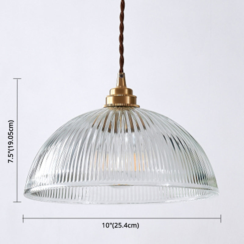 Retro Industrial 1 Light Pendant Prismatic Glass Dome Pendant Lighting for Living Room Clearhalo 'Ceiling Lights' 'Glass shade' 'Glass' 'Industrial Pendants' 'Industrial' 'Middle Century Pendants' 'Pendant Lights' 'Pendants' 'Tiffany' Lighting' 2588687