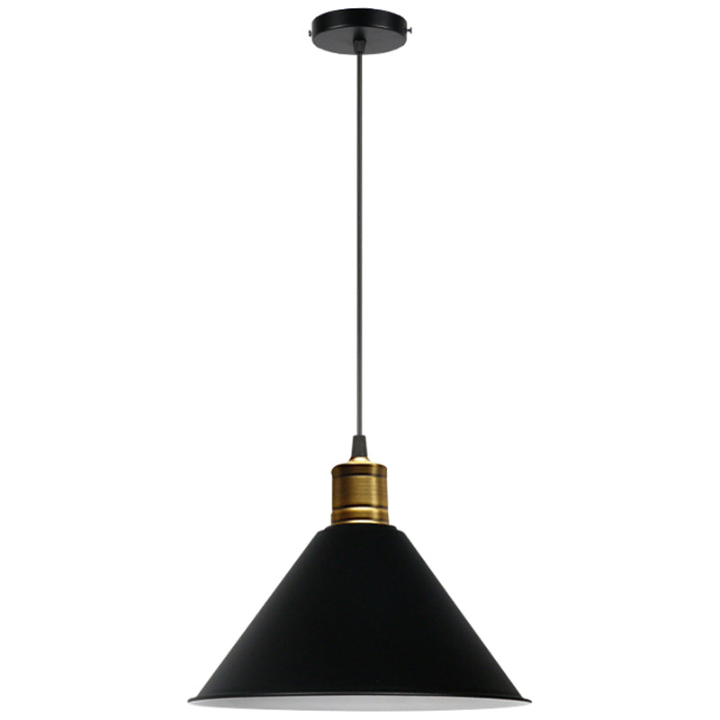 Metal Tapered Hanging Light Nordic Modern Style 1 Light Restaurant Ceiling Pendant Lamp Black 14" Clearhalo 'Art Deco Pendants' 'Black' 'Cast Iron' 'Ceiling Lights' 'Ceramic' 'Crystal' 'Industrial Pendants' 'Industrial' 'Metal' 'Middle Century Pendants' 'Pendant Lights' 'Pendants' 'Rustic Pendants' 'Tiffany' Lighting' 2588761