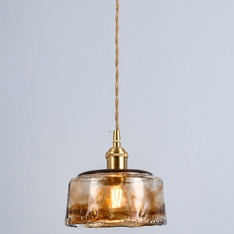 Retro Industrial 1 Light Pendant Lamp Amber Alabaster Glass Pendant Lighting for Living Room Amber 7" Clearhalo 'Ceiling Lights' 'Glass shade' 'Glass' 'Industrial Pendants' 'Industrial' 'Middle Century Pendants' 'Pendant Lights' 'Pendants' 'Tiffany' Lighting' 2588881