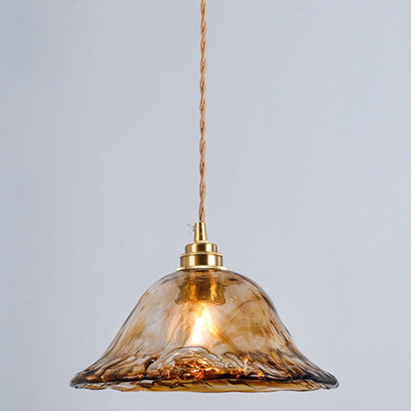 Retro Industrial 1 Light Pendant Lamp Amber Alabaster Glass Pendant Lighting for Living Room Amber 10" Clearhalo 'Ceiling Lights' 'Glass shade' 'Glass' 'Industrial Pendants' 'Industrial' 'Middle Century Pendants' 'Pendant Lights' 'Pendants' 'Tiffany' Lighting' 2588888