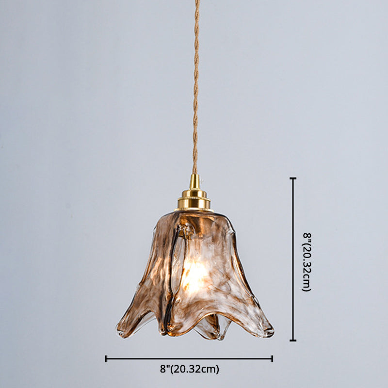 Retro Industrial 1 Light Pendant Lamp Amber Alabaster Glass Pendant Lighting for Living Room Clearhalo 'Ceiling Lights' 'Glass shade' 'Glass' 'Industrial Pendants' 'Industrial' 'Middle Century Pendants' 'Pendant Lights' 'Pendants' 'Tiffany' Lighting' 2588891