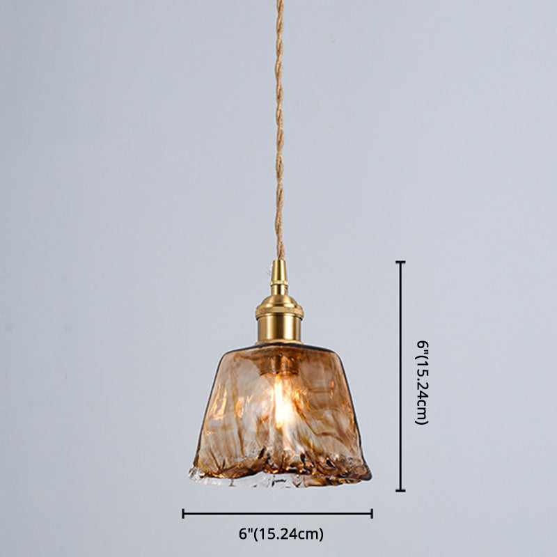 Retro Industrial 1 Light Pendant Lamp Amber Alabaster Glass Pendant Lighting for Living Room Clearhalo 'Ceiling Lights' 'Glass shade' 'Glass' 'Industrial Pendants' 'Industrial' 'Middle Century Pendants' 'Pendant Lights' 'Pendants' 'Tiffany' Lighting' 2588892