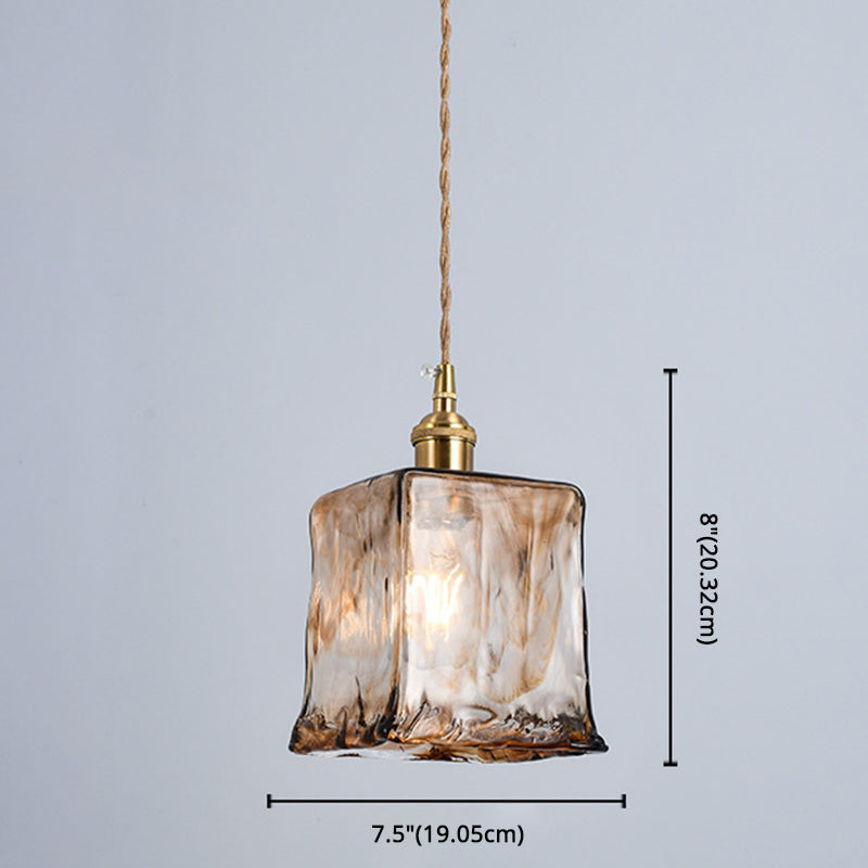 Retro Industrial 1 Light Pendant Lamp Amber Alabaster Glass Pendant Lighting for Living Room Clearhalo 'Ceiling Lights' 'Glass shade' 'Glass' 'Industrial Pendants' 'Industrial' 'Middle Century Pendants' 'Pendant Lights' 'Pendants' 'Tiffany' Lighting' 2588893