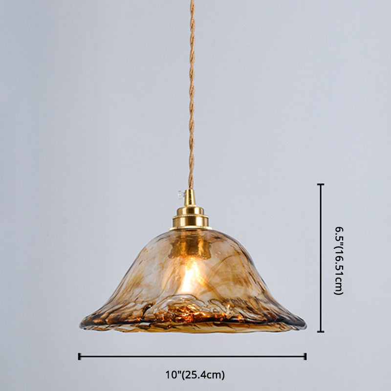 Retro Industrial 1 Light Pendant Lamp Amber Alabaster Glass Pendant Lighting for Living Room Clearhalo 'Ceiling Lights' 'Glass shade' 'Glass' 'Industrial Pendants' 'Industrial' 'Middle Century Pendants' 'Pendant Lights' 'Pendants' 'Tiffany' Lighting' 2588894