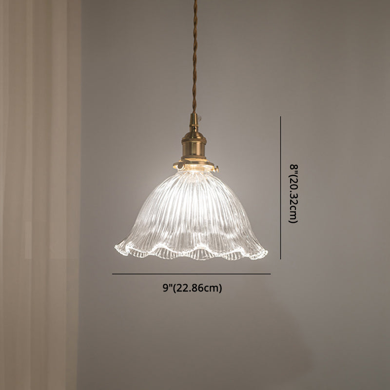 Retro Industrial Ceiling Pendant 1 Light Clear Glass Pendant Light for Kitchen Clearhalo 'Ceiling Lights' 'Glass shade' 'Glass' 'Industrial Pendants' 'Industrial' 'Middle Century Pendants' 'Pendant Lights' 'Pendants' 'Tiffany' Lighting' 2588908