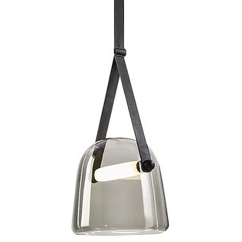 Nordic Modern 1 Light Pendant Lamp Bell Glass Pendant Lighting for Living Room Smoke Gray Clearhalo 'Ceiling Lights' 'Close To Ceiling Lights' 'Glass shade' 'Glass' 'Modern Pendants' 'Modern' 'Pendant Lights' 'Pendants' Lighting' 2589152