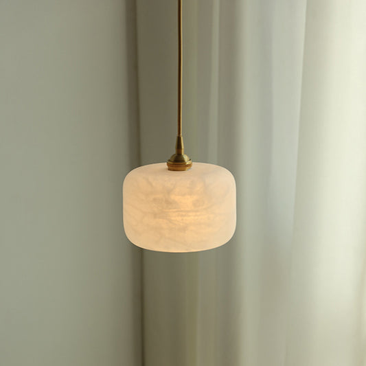 Brass 1 Light Ceiling Light Retro Cylindrical Glass Shade Living Room Small Hanging Lamp Gold Clearhalo 'Ceiling Lights' 'Industrial Pendants' 'Industrial' 'Middle Century Pendants' 'Pendant Lights' 'Pendants' 'Tiffany' Lighting' 2589173