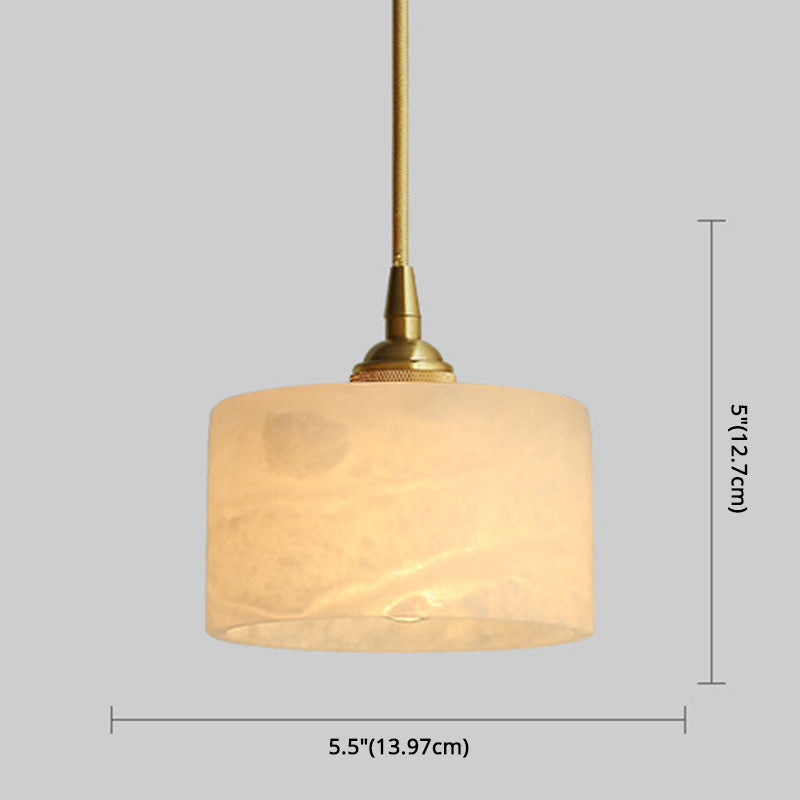 Brass 1 Light Ceiling Light Retro Cylindrical Glass Shade Living Room Small Hanging Lamp Clearhalo 'Ceiling Lights' 'Industrial Pendants' 'Industrial' 'Middle Century Pendants' 'Pendant Lights' 'Pendants' 'Tiffany' Lighting' 2589178