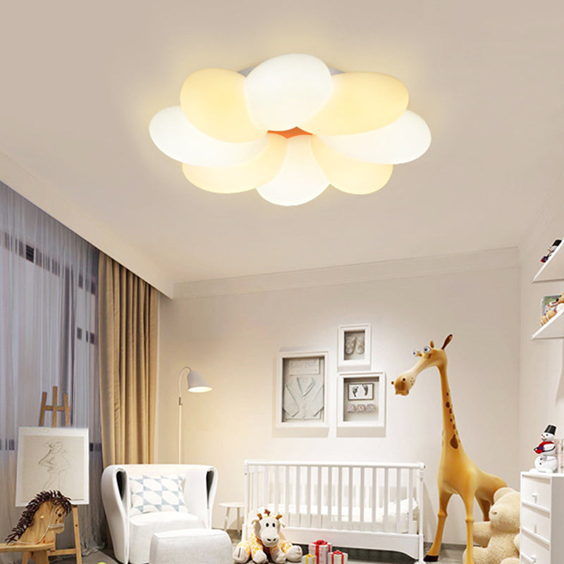 Flower Flush Mount Lighting 1 Light Plastic Kids Flush Ceiling Light Fixtures for Girls Bedroom Clearhalo 'Ceiling Lights' 'Close To Ceiling Lights' 'Close to ceiling' 'Flush mount' Lighting' 2589237