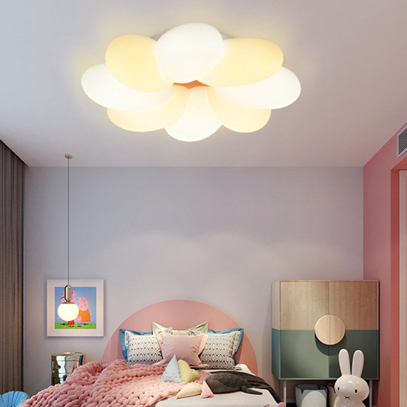 Flower Flush Mount Lighting 1 Light Plastic Kids Flush Ceiling Light Fixtures for Girls Bedroom Clearhalo 'Ceiling Lights' 'Close To Ceiling Lights' 'Close to ceiling' 'Flush mount' Lighting' 2589238