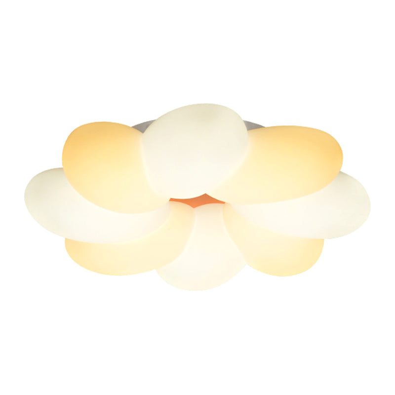 Flower Flush Mount Lighting 1 Light Plastic Kids Flush Ceiling Light Fixtures for Girls Bedroom Light Yellow Clearhalo 'Ceiling Lights' 'Close To Ceiling Lights' 'Close to ceiling' 'Flush mount' Lighting' 2589240