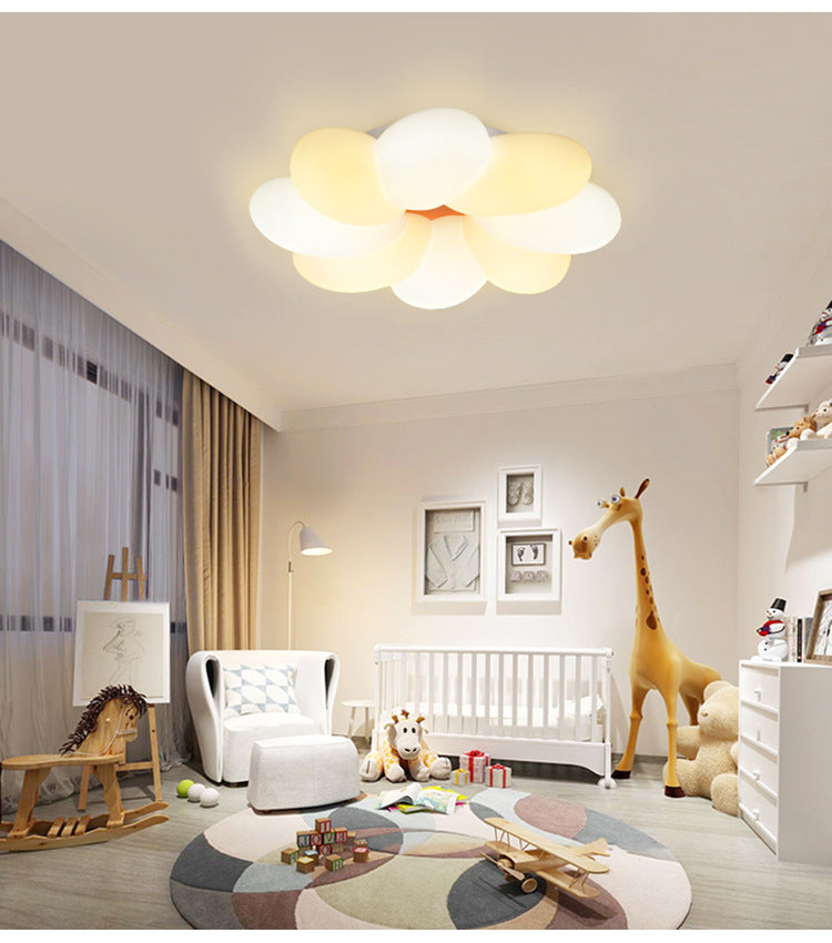 Flower Flush Mount Lighting 1 Light Plastic Kids Flush Ceiling Light Fixtures for Girls Bedroom Clearhalo 'Ceiling Lights' 'Close To Ceiling Lights' 'Close to ceiling' 'Flush mount' Lighting' 2589243