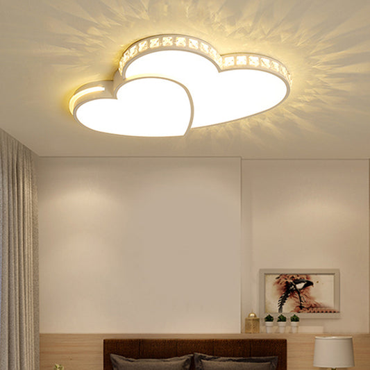 Heart Flush Light 1 Light Metal Modern Flush Mount Ceiling Light Fixtures for Bedroom Clearhalo 'Ceiling Lights' 'Close To Ceiling Lights' 'Close to ceiling' 'Flush mount' Lighting' 2589273