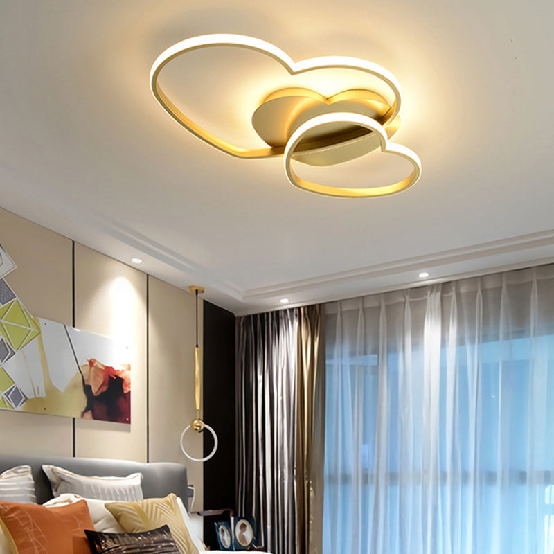 Heart Design Flush Mount Light Fixtures 1 Light Metal Contemporary Ceiling Lights Flush Mount Clearhalo 'Ceiling Lights' 'Close To Ceiling Lights' 'Close to ceiling' 'Flush mount' Lighting' 2589283