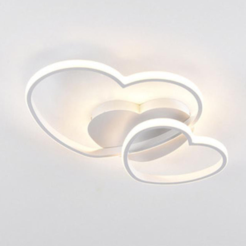 Heart Design Flush Mount Light Fixtures 1 Light Metal Contemporary Ceiling Lights Flush Mount White Clearhalo 'Ceiling Lights' 'Close To Ceiling Lights' 'Close to ceiling' 'Flush mount' Lighting' 2589284