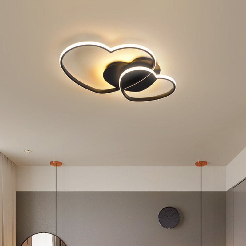 Heart Design Flush Mount Light Fixtures 1 Light Metal Contemporary Ceiling Lights Flush Mount Clearhalo 'Ceiling Lights' 'Close To Ceiling Lights' 'Close to ceiling' 'Flush mount' Lighting' 2589287