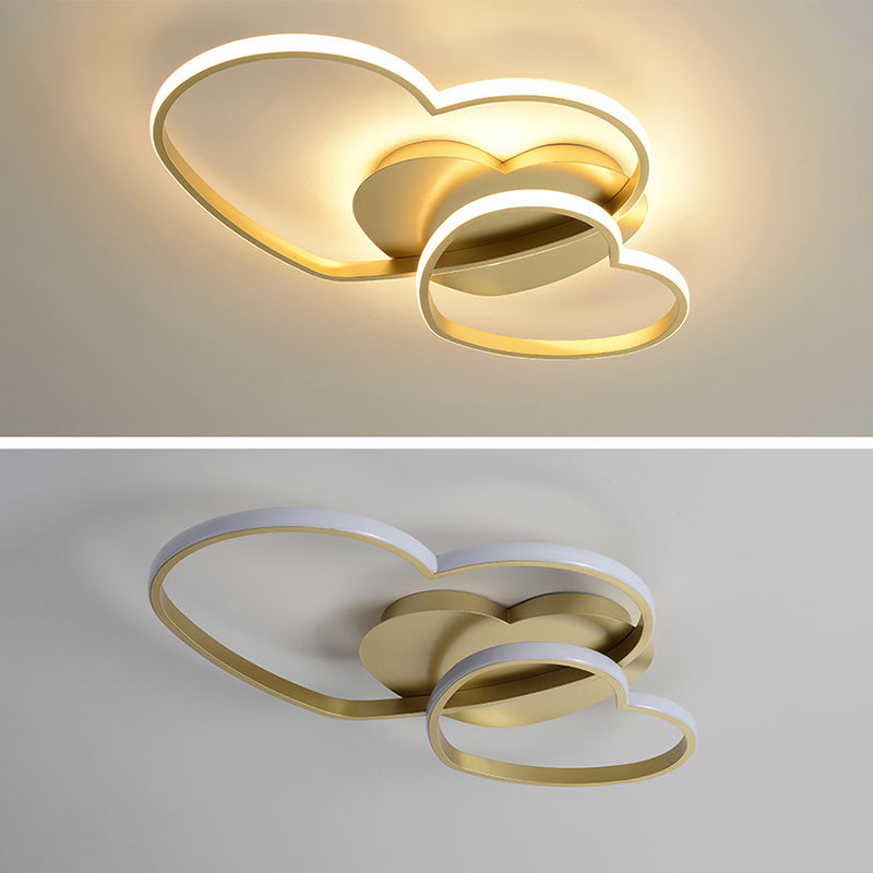 Heart Design Flush Mount Light Fixtures 1 Light Metal Contemporary Ceiling Lights Flush Mount Clearhalo 'Ceiling Lights' 'Close To Ceiling Lights' 'Close to ceiling' 'Flush mount' Lighting' 2589289