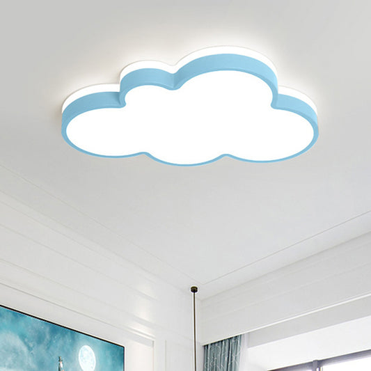 Cloud Flush Light Fixtures 1 Light Acrylic Minimalist Flush Mount Ceiling Light Fixture Blue Clearhalo 'Ceiling Lights' 'Close To Ceiling Lights' 'Close to ceiling' 'Flush mount' Lighting' 2589300