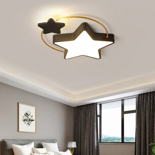 Pentagram Flush Mount Ceiling Light Modernist Acrylic Ceiling Flush Mount for Bedroom Clearhalo 'Ceiling Lights' 'Close To Ceiling Lights' 'Close to ceiling' 'Flush mount' Lighting' 2589325