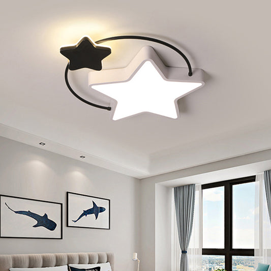 Pentagram Flush Mount Ceiling Light Modernist Acrylic Ceiling Flush Mount for Bedroom Clearhalo 'Ceiling Lights' 'Close To Ceiling Lights' 'Close to ceiling' 'Flush mount' Lighting' 2589330