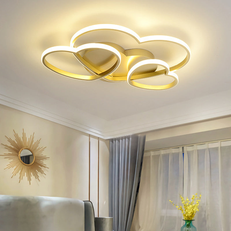 Heart Design Semi Flush Mount Light Kids Acrylic Ceiling Mount Light Fixture for Children Bedroom Clearhalo 'Ceiling Lights' 'Close To Ceiling Lights' 'Close to ceiling' 'Semi-flushmount' Lighting' 2589353