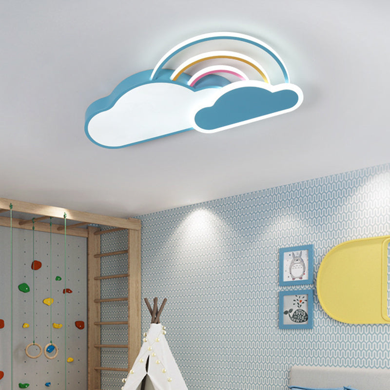 Rainbow Flush Light Fixtures Contemporary Acrylic Ceiling Light Fixture for Bedroom Blue Clearhalo 'Ceiling Lights' 'Close To Ceiling Lights' 'Close to ceiling' 'Flush mount' Lighting' 2589364