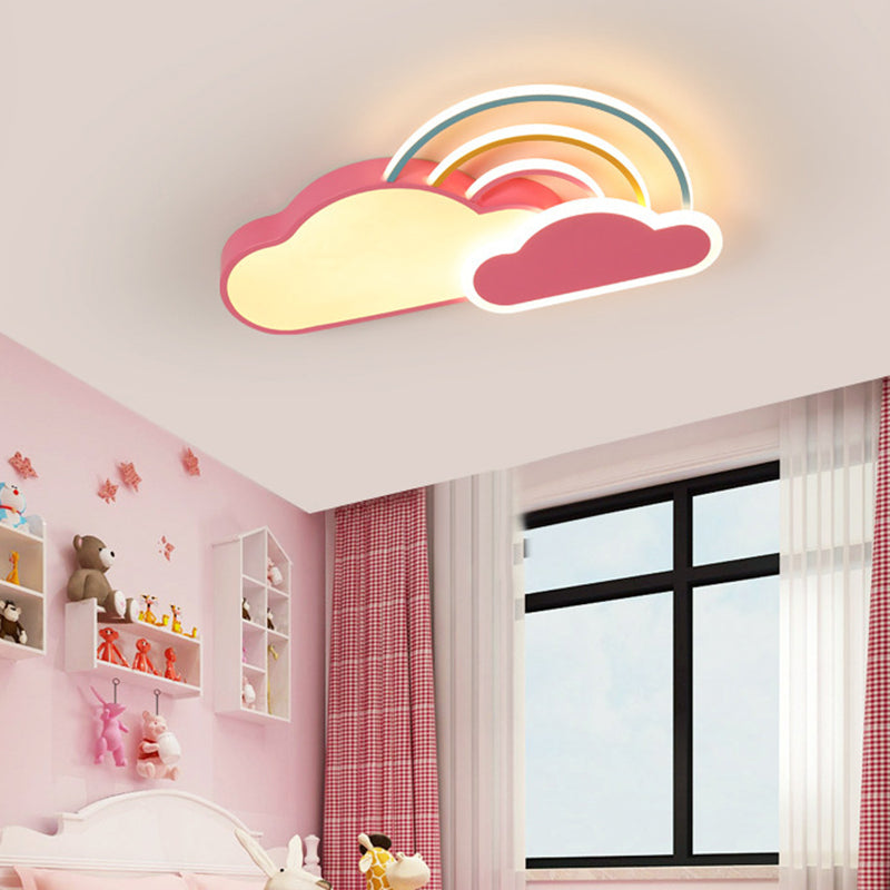 Rainbow Flush Light Fixtures Contemporary Acrylic Ceiling Light Fixture for Bedroom Clearhalo 'Ceiling Lights' 'Close To Ceiling Lights' 'Close to ceiling' 'Flush mount' Lighting' 2589366