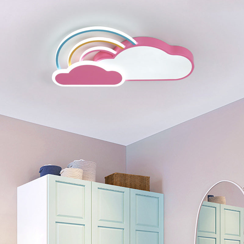 Rainbow Flush Light Fixtures Contemporary Acrylic Ceiling Light Fixture for Bedroom Clearhalo 'Ceiling Lights' 'Close To Ceiling Lights' 'Close to ceiling' 'Flush mount' Lighting' 2589368