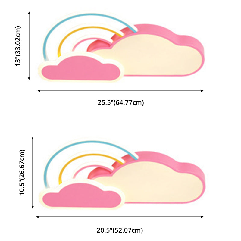Rainbow Flush Light Fixtures Contemporary Acrylic Ceiling Light Fixture for Bedroom Clearhalo 'Ceiling Lights' 'Close To Ceiling Lights' 'Close to ceiling' 'Flush mount' Lighting' 2589369