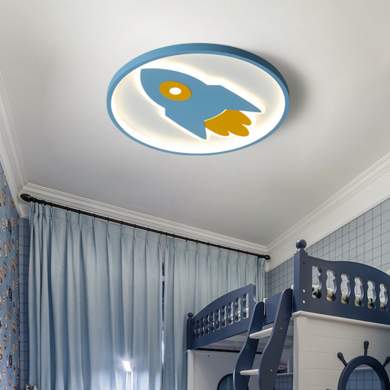 Rocket Flush Mount Ceiling Light Cartoon Metal Ceiling Light Fixtures for Bedroom Clearhalo 'Ceiling Lights' 'Close To Ceiling Lights' 'Close to ceiling' 'Flush mount' Lighting' 2589377