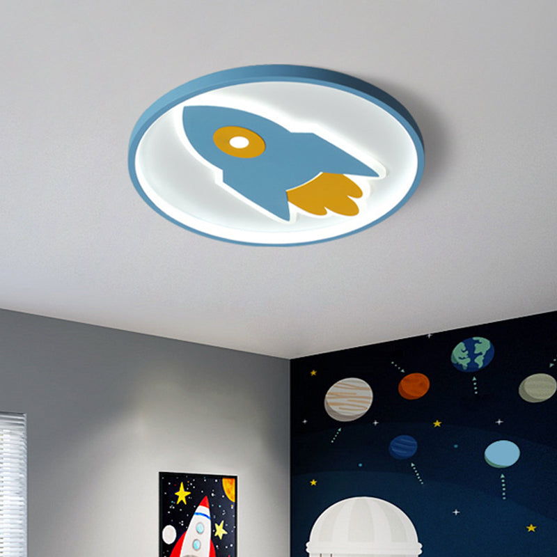 Rocket Flush Mount Ceiling Light Cartoon Metal Ceiling Light Fixtures for Bedroom Clearhalo 'Ceiling Lights' 'Close To Ceiling Lights' 'Close to ceiling' 'Flush mount' Lighting' 2589378