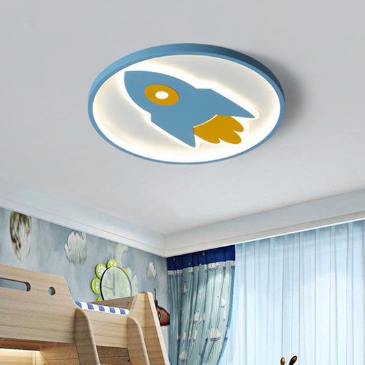 Rocket Flush Mount Ceiling Light Cartoon Metal Ceiling Light Fixtures for Bedroom Clearhalo 'Ceiling Lights' 'Close To Ceiling Lights' 'Close to ceiling' 'Flush mount' Lighting' 2589379