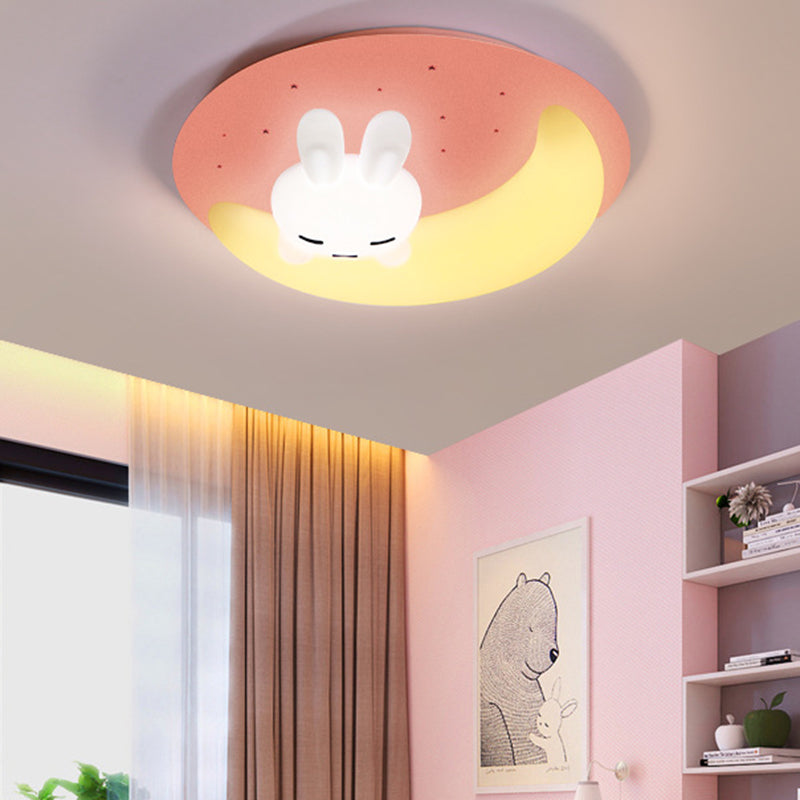 1 Light Flush Mount Ceiling Light Fixture Cartoon Plastic Ceiling Light Fixtures Clearhalo 'Ceiling Lights' 'Close To Ceiling Lights' 'Close to ceiling' 'Flush mount' Lighting' 2589388