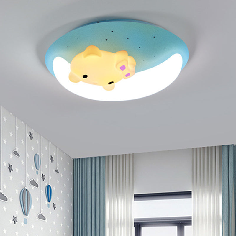 1 Light Flush Mount Ceiling Light Fixture Cartoon Plastic Ceiling Light Fixtures Clearhalo 'Ceiling Lights' 'Close To Ceiling Lights' 'Close to ceiling' 'Flush mount' Lighting' 2589390