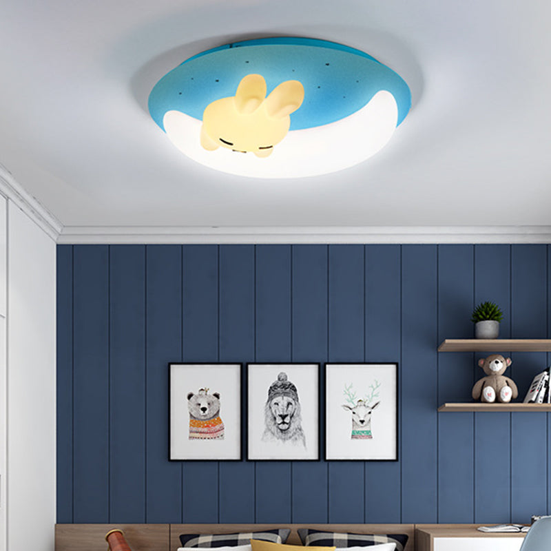 1 Light Flush Mount Ceiling Light Fixture Cartoon Plastic Ceiling Light Fixtures Clearhalo 'Ceiling Lights' 'Close To Ceiling Lights' 'Close to ceiling' 'Flush mount' Lighting' 2589393