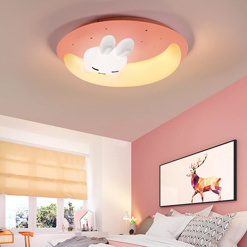 1 Light Flush Mount Ceiling Light Fixture Cartoon Plastic Ceiling Light Fixtures Clearhalo 'Ceiling Lights' 'Close To Ceiling Lights' 'Close to ceiling' 'Flush mount' Lighting' 2589395