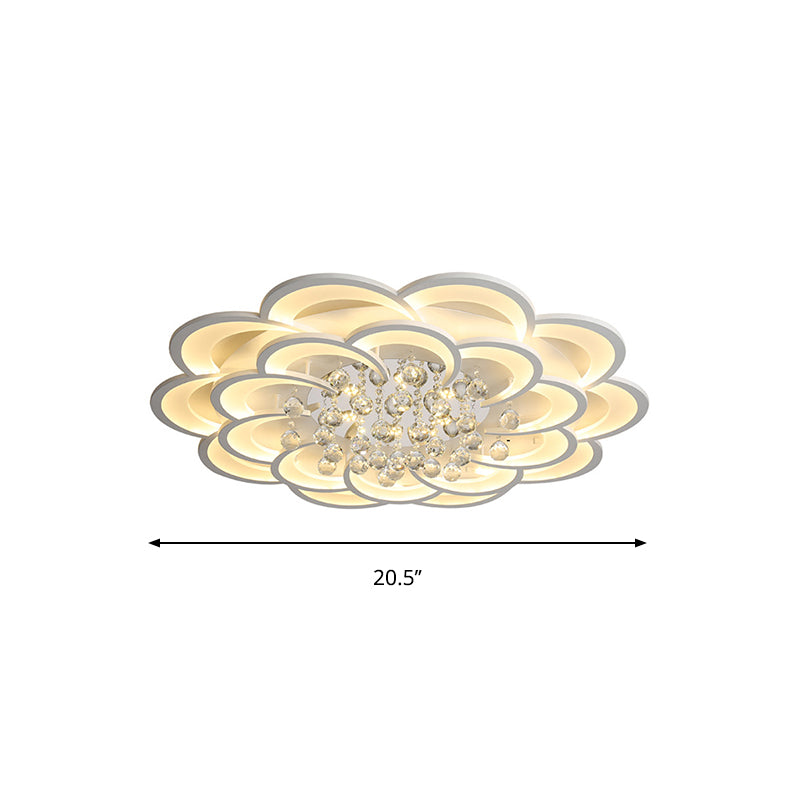 20.5"/27"/31.5" W Modern Floral Iron Flush Mount Light LED White Ceiling Light Fixture in Warm/White Light Clearhalo 'Ceiling Lights' 'Close To Ceiling Lights' 'Close to ceiling' 'Flush mount' Lighting' 258983