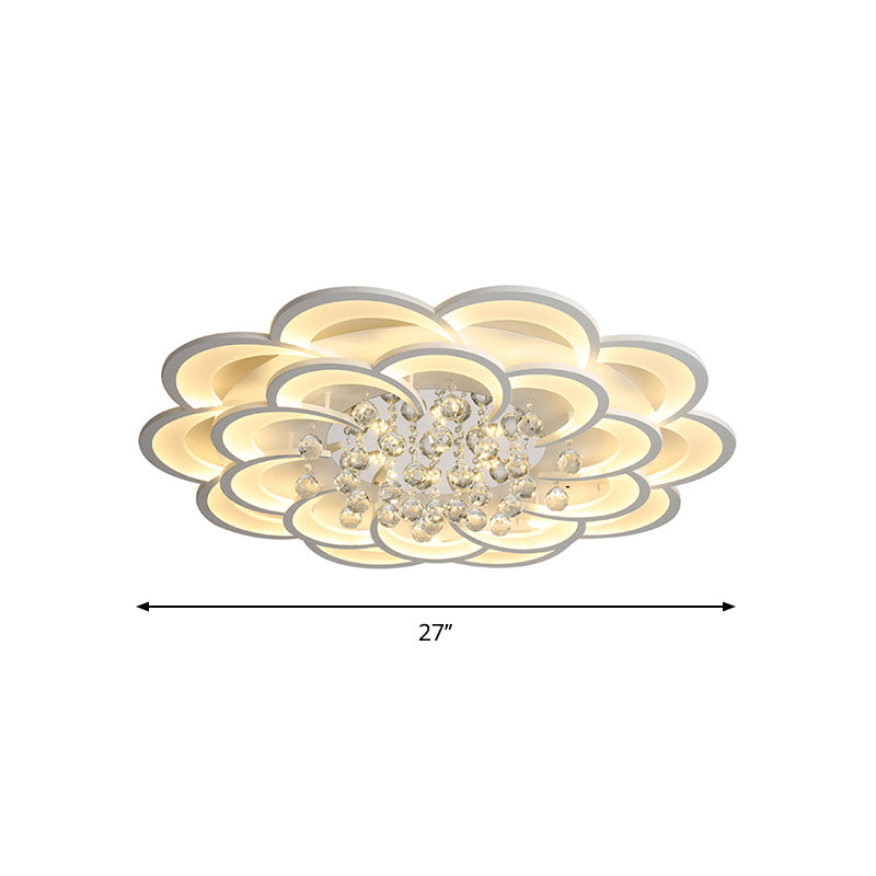 20.5"/27"/31.5" W Modern Floral Iron Flush Mount Light LED White Ceiling Light Fixture in Warm/White Light Clearhalo 'Ceiling Lights' 'Close To Ceiling Lights' 'Close to ceiling' 'Flush mount' Lighting' 258984