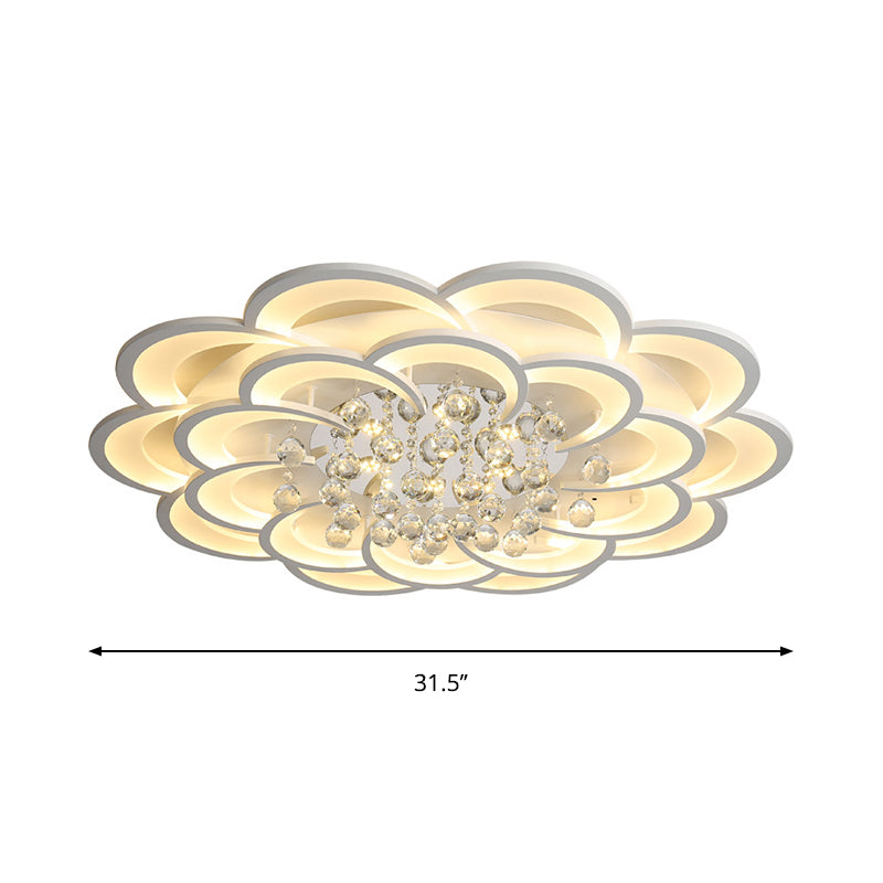 20.5"/27"/31.5" W Modern Floral Iron Flush Mount Light LED White Ceiling Light Fixture in Warm/White Light Clearhalo 'Ceiling Lights' 'Close To Ceiling Lights' 'Close to ceiling' 'Flush mount' Lighting' 258985