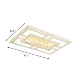 20.5"/35.5" Wide Crystal Square/Rectangle Flush Lamp Simple LED Ceiling Mounted Fixture in Warm/White Light Clearhalo 'Ceiling Lights' 'Close To Ceiling Lights' 'Close to ceiling' 'Flush mount' Lighting' 259026