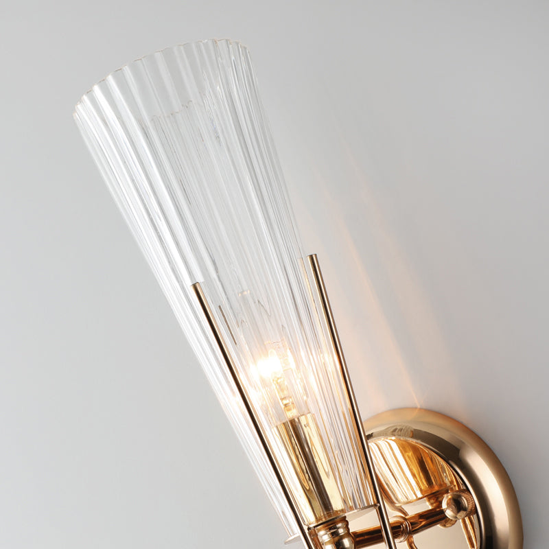 Black/Brass Torch Sconce Lighting 1 Light Modernism Metal and Clear Crystal Mini Wall Lamp Clearhalo 'Cast Iron' 'Glass' 'Industrial' 'Modern wall lights' 'Modern' 'Tiffany' 'Traditional wall lights' 'Wall Lamps & Sconces' 'Wall Lights' Lighting' 259039