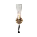 Black/Brass Torch Sconce Lighting 1 Light Modernism Metal and Clear Crystal Mini Wall Lamp Clearhalo 'Cast Iron' 'Glass' 'Industrial' 'Modern wall lights' 'Modern' 'Tiffany' 'Traditional wall lights' 'Wall Lamps & Sconces' 'Wall Lights' Lighting' 259041