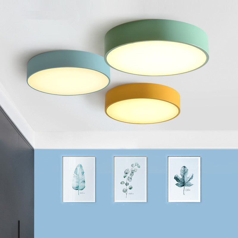 Round Flush Mount Lighting 1 Light Aluminum Minimalist Flush Ceiling Light Fixtures Clearhalo 'Ceiling Lights' 'Close To Ceiling Lights' 'Close to ceiling' 'Flush mount' Lighting' 2590462