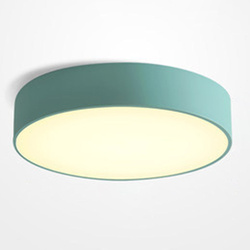 Round Flush Mount Lighting 1 Light Aluminum Minimalist Flush Ceiling Light Fixtures Blue Clearhalo 'Ceiling Lights' 'Close To Ceiling Lights' 'Close to ceiling' 'Flush mount' Lighting' 2590464