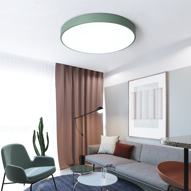 Round Flush Mount Lighting 1 Light Aluminum Minimalist Flush Ceiling Light Fixtures Clearhalo 'Ceiling Lights' 'Close To Ceiling Lights' 'Close to ceiling' 'Flush mount' Lighting' 2590471