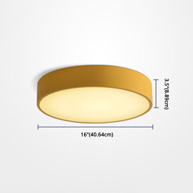 Round Flush Mount Lighting 1 Light Aluminum Minimalist Flush Ceiling Light Fixtures Clearhalo 'Ceiling Lights' 'Close To Ceiling Lights' 'Close to ceiling' 'Flush mount' Lighting' 2590474