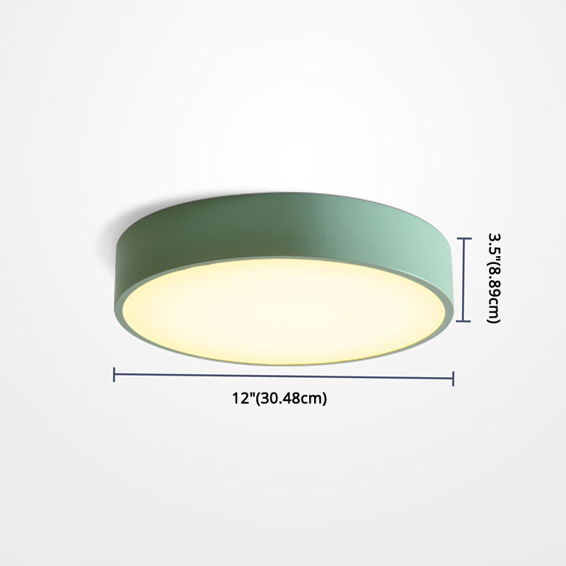 Round Flush Mount Lighting 1 Light Aluminum Minimalist Flush Ceiling Light Fixtures Clearhalo 'Ceiling Lights' 'Close To Ceiling Lights' 'Close to ceiling' 'Flush mount' Lighting' 2590488